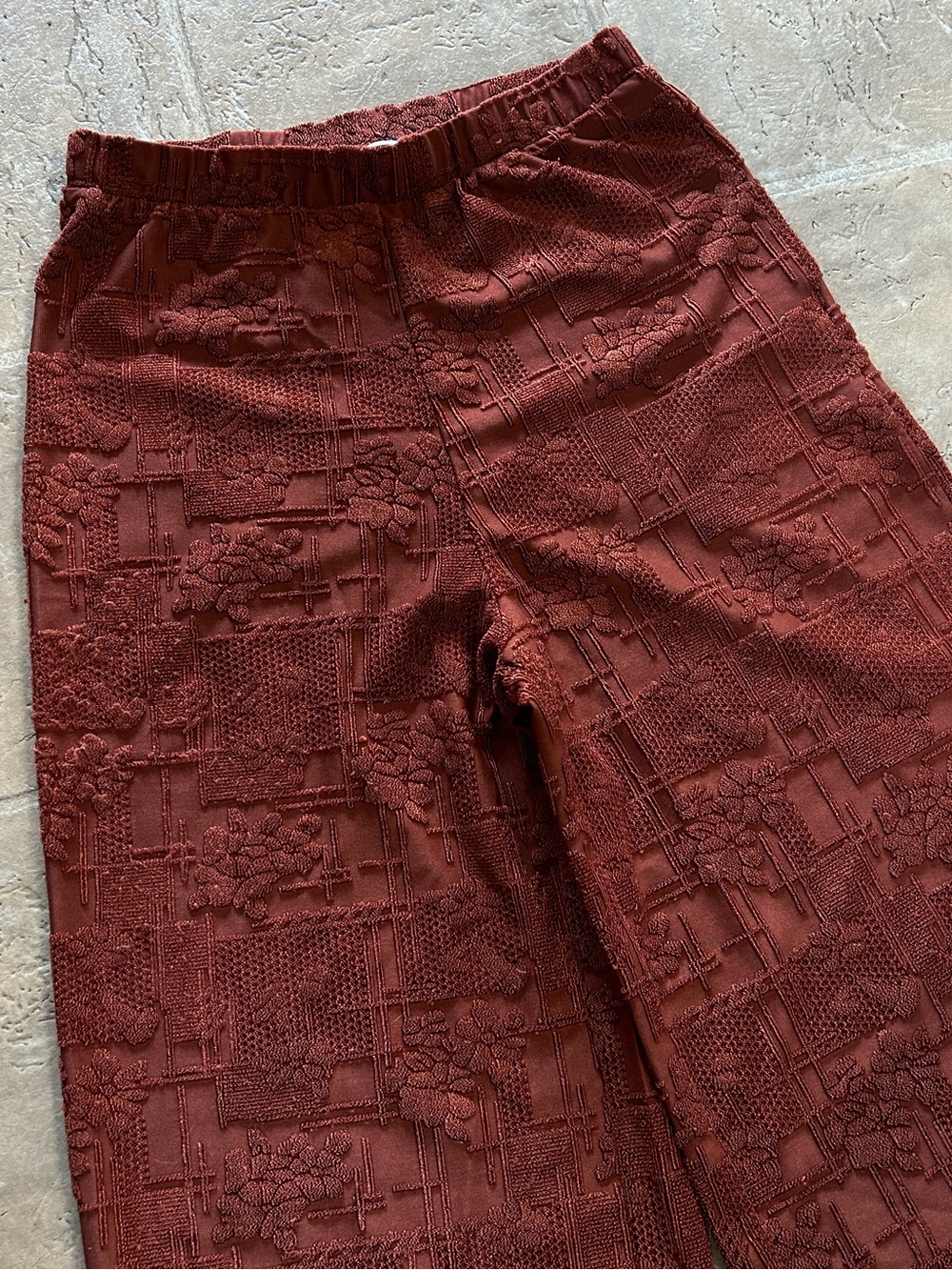 Zara Textured Pants | Rust